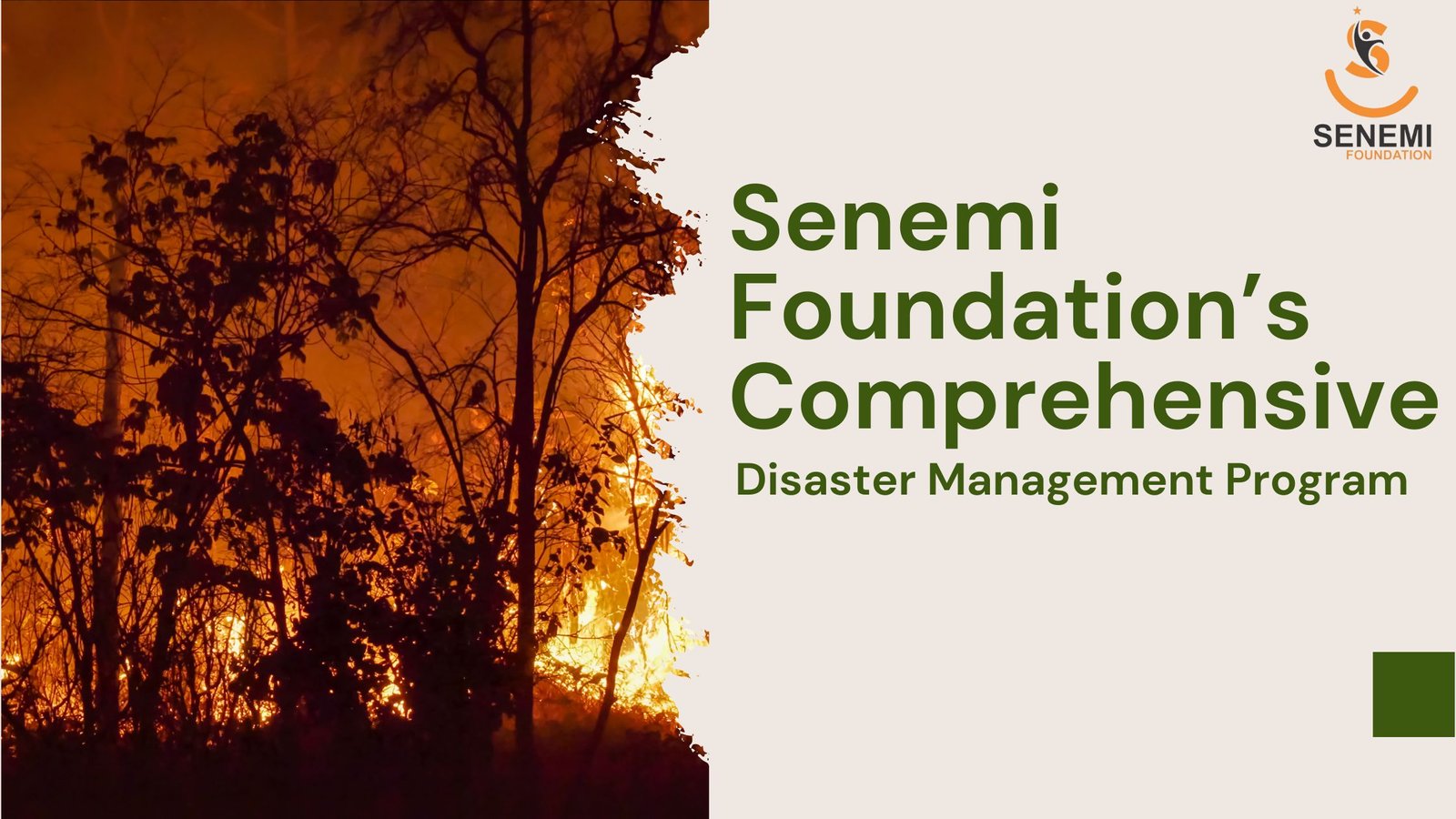 Senemi Foundation’s Comprehensive Disaster Management Program Senemi Foundation’s Comprehensive Disaster Management Program